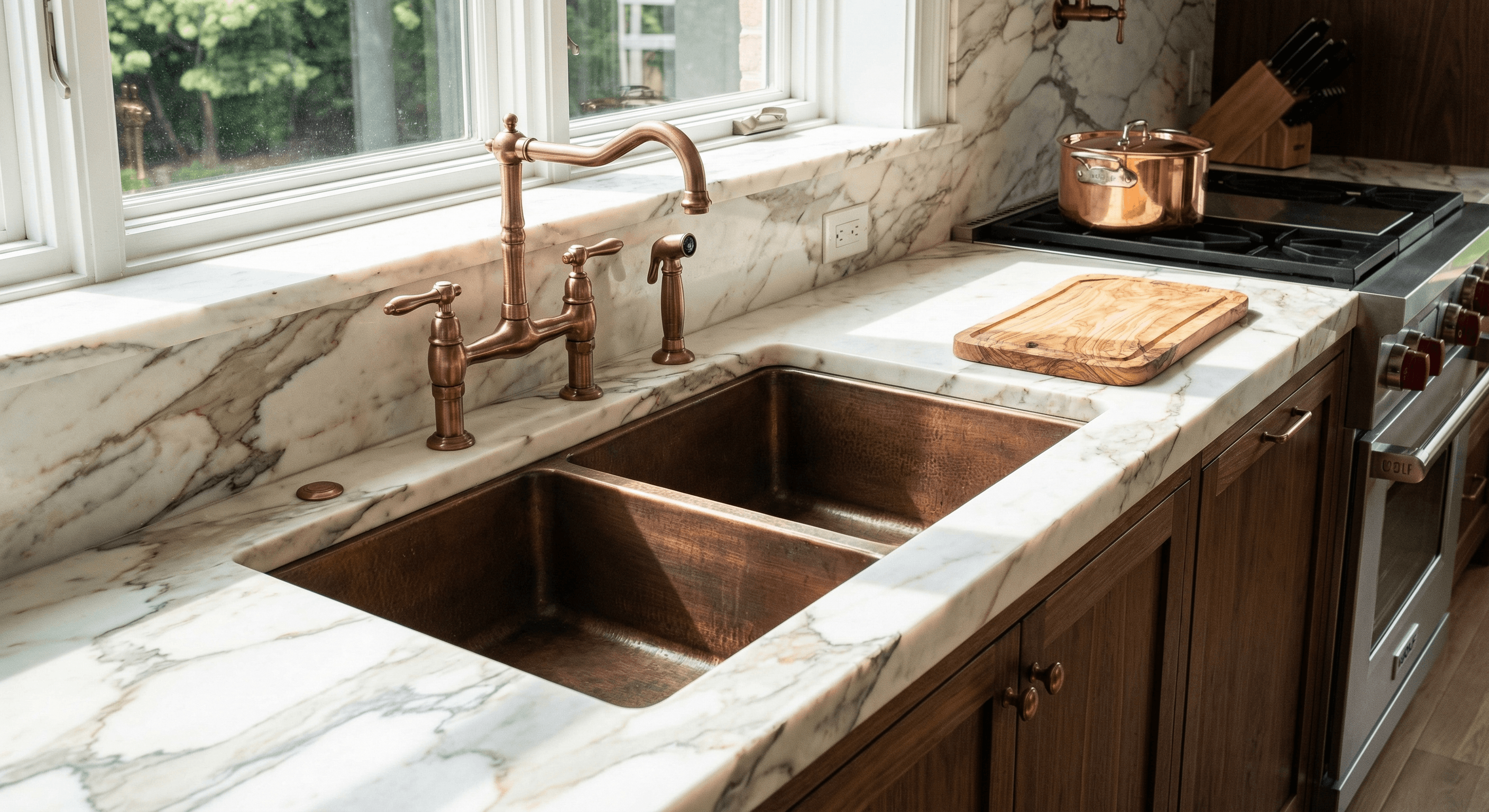 Évier Sous Plan Cuivre Brossé